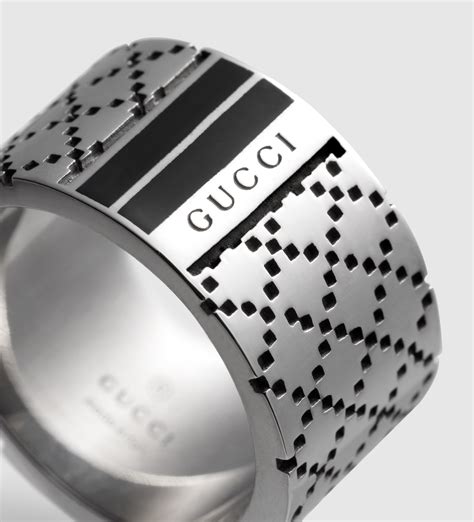 gucci cigar band silver rings